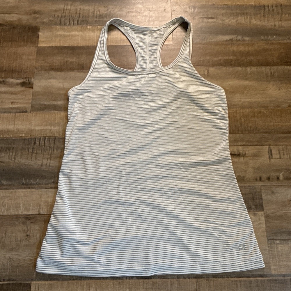 Gap Fit Breathe Mini Stripe RacerBack Tank Sz S Gym Workout